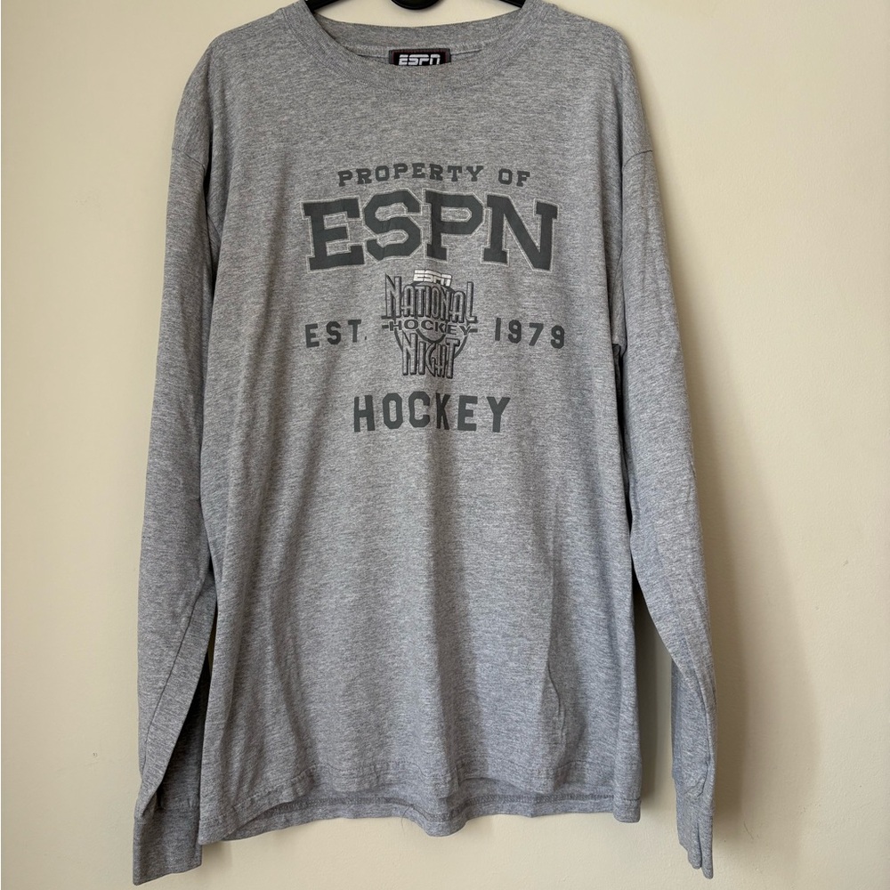 Vintave ESPN 1979 hockey Long Sleeve Shirt Large national hockey night NHL